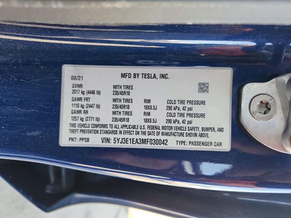 2021 TESLA MODEL 3