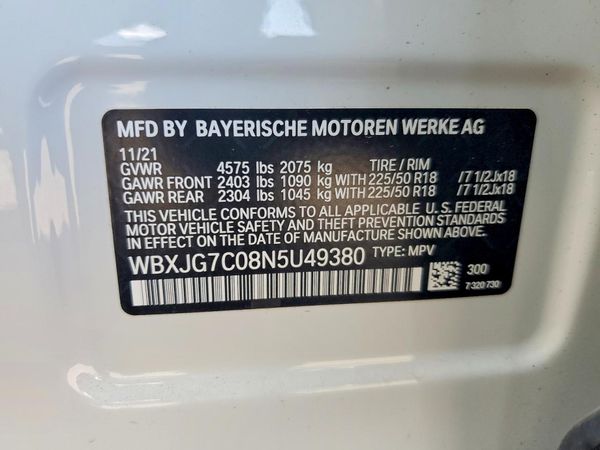 2022 BMW X1 — VINS