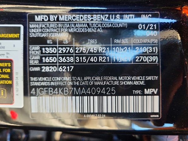 2021 MERCEDES-BENZ GLE