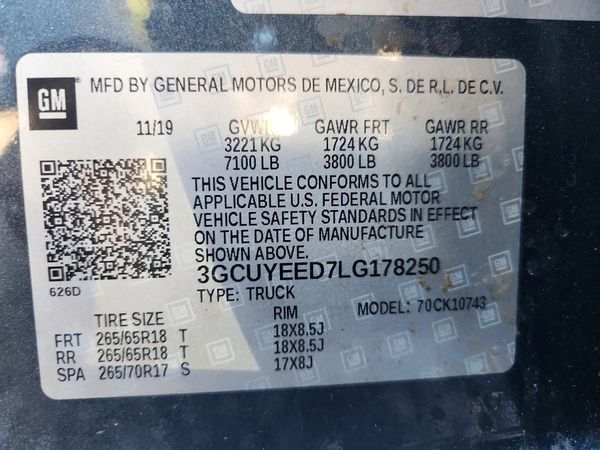 2020 CHEVROLET SILVERADO RST — VINS