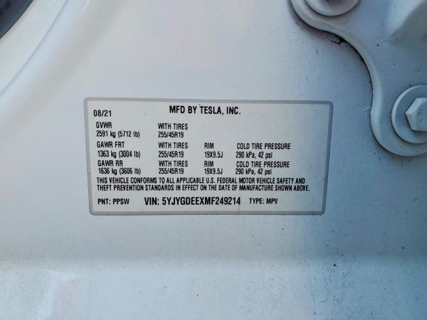 2021 TESLA MODEL Y