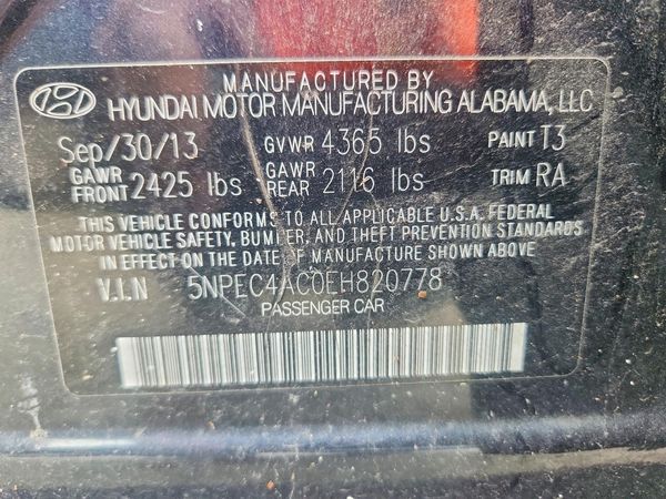 2014 HYUNDAI SONATA