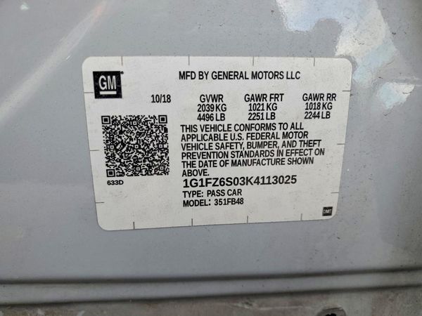 2019 CHEVROLET BOLT EV Premier