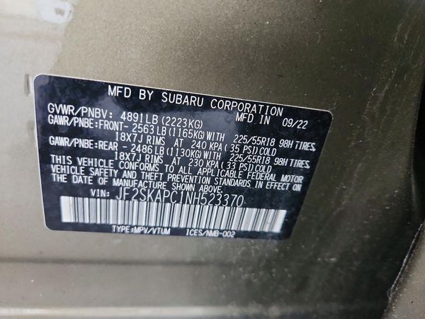 2022 SUBARU FORESTER