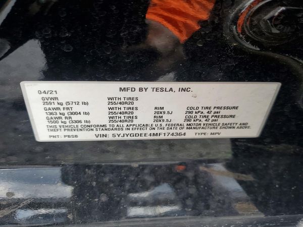 2021 TESLA MODEL Y
