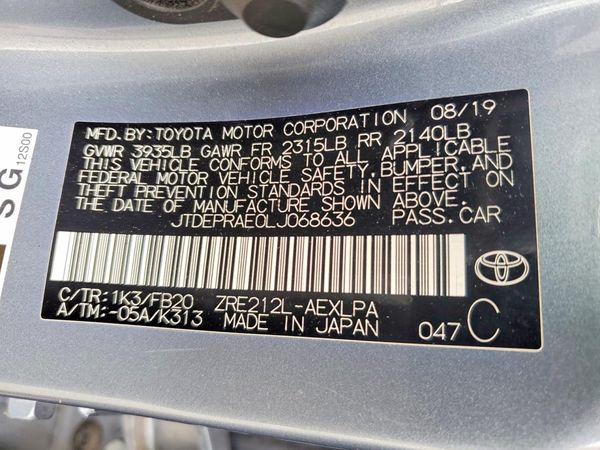 2020 TOYOTA COROLLA LE