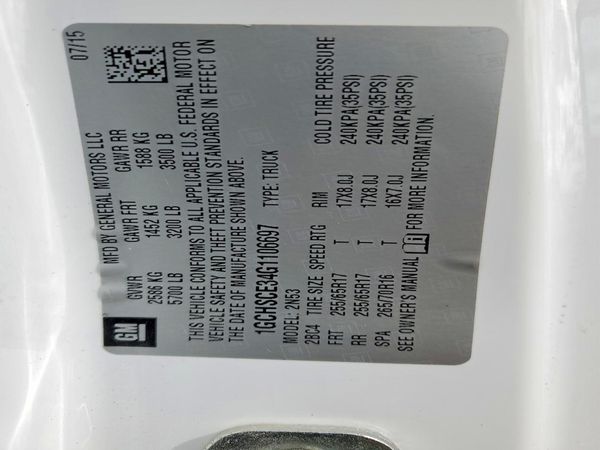 2016 CHEVROLET COLORADO LT