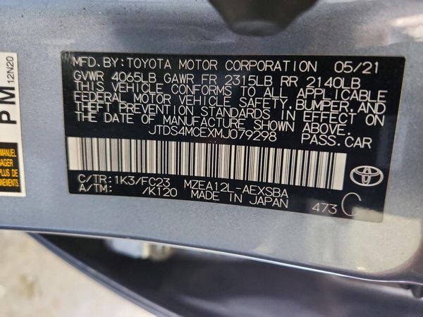 2021 TOYOTA COROLLA SE, CVT