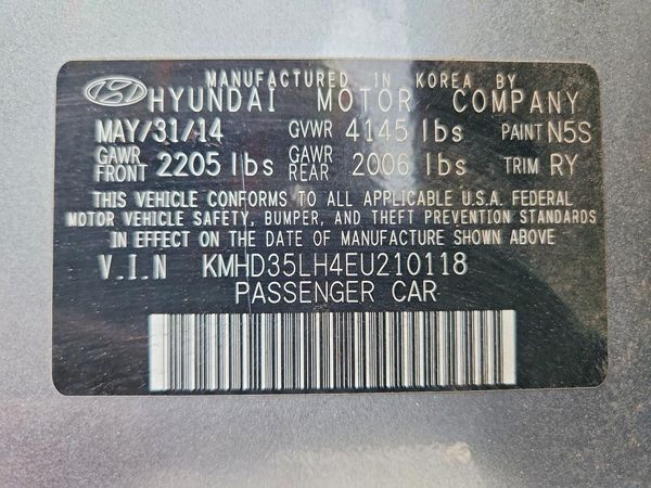 2014 HYUNDAI ELANTRA STD, Style, Tech