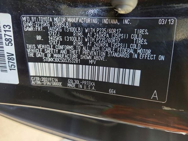 2013 TOYOTA SIENNA