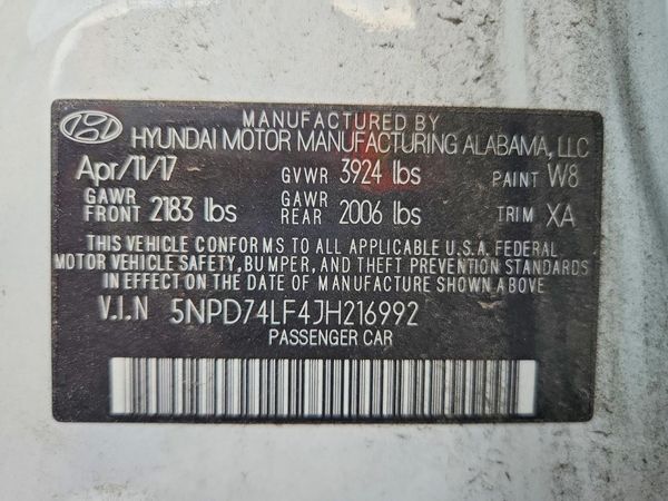 2018 HYUNDAI ELANTRA SE
