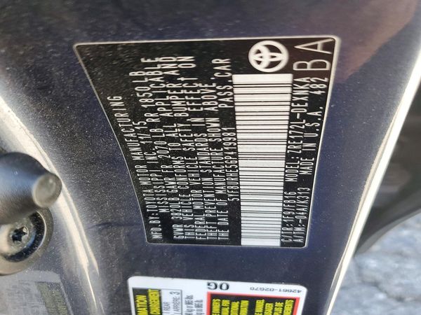 2016 TOYOTA COROLLA L/LE
