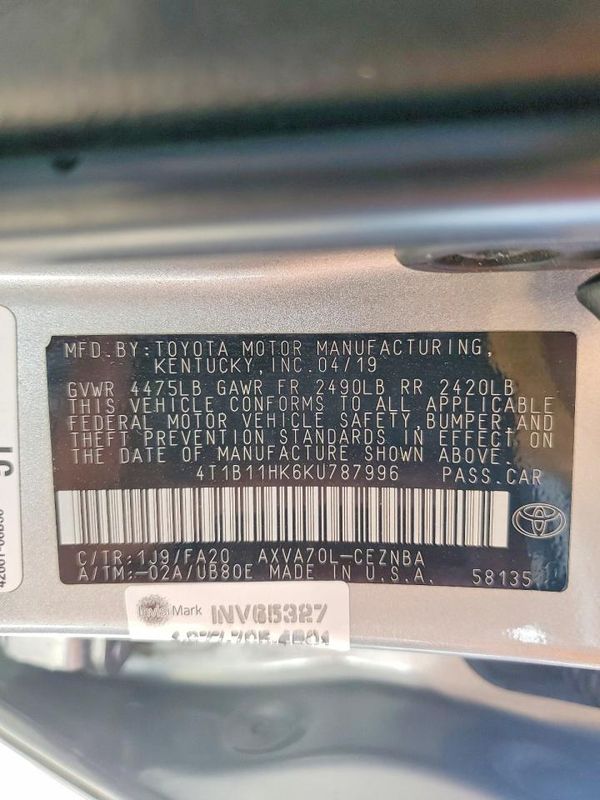 2019 TOYOTA CAMRY