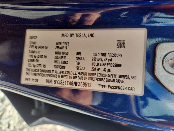 2022 TESLA MODEL 3
