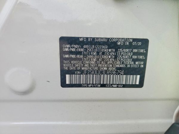 2020 SUBARU FORESTER Prm+ES+KA