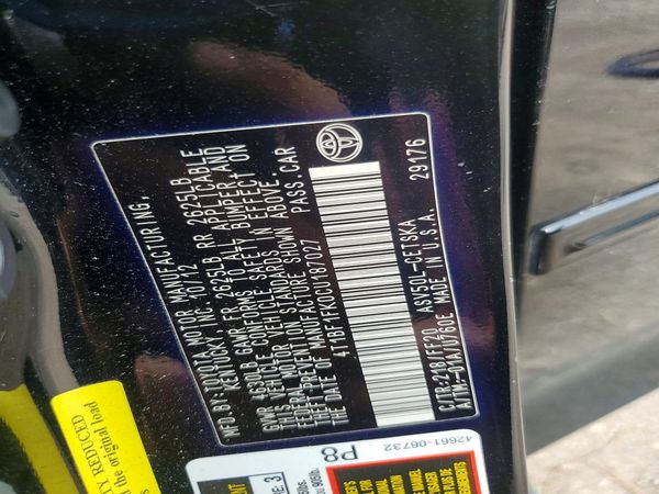 2012 TOYOTA CAMRY — VINS