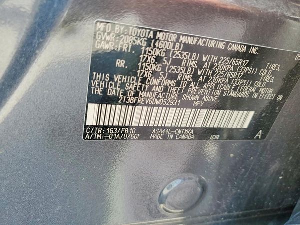 2013 TOYOTA RAV4 Standard — VINS