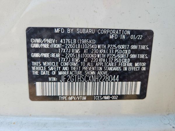 2022 SUBARU CROSSTREK