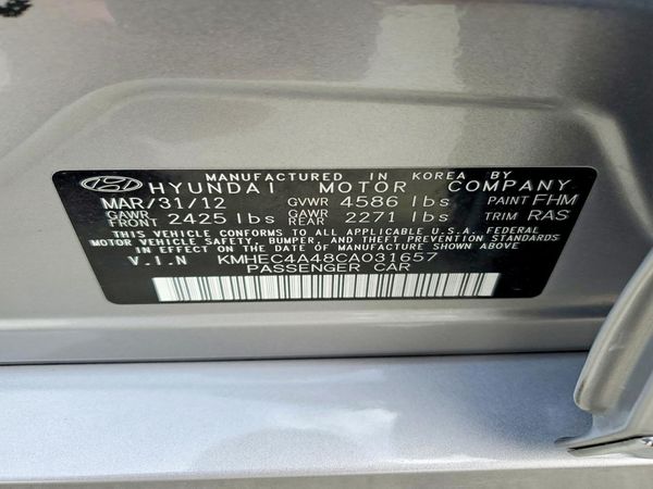 2012 HYUNDAI SONATA Middle level