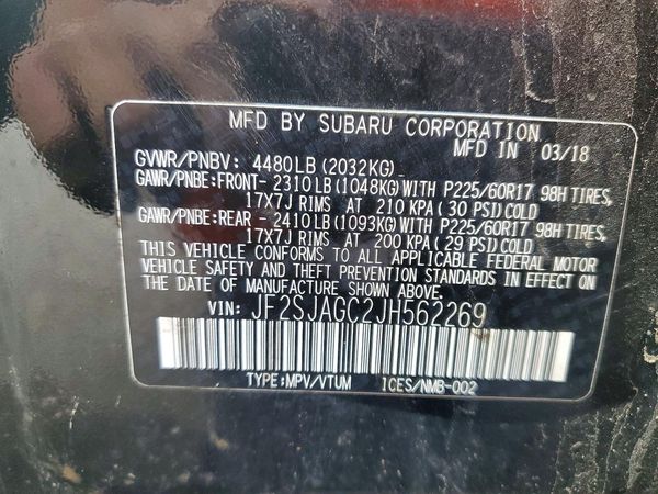 2018 SUBARU FORESTER Premium+ES — VINS