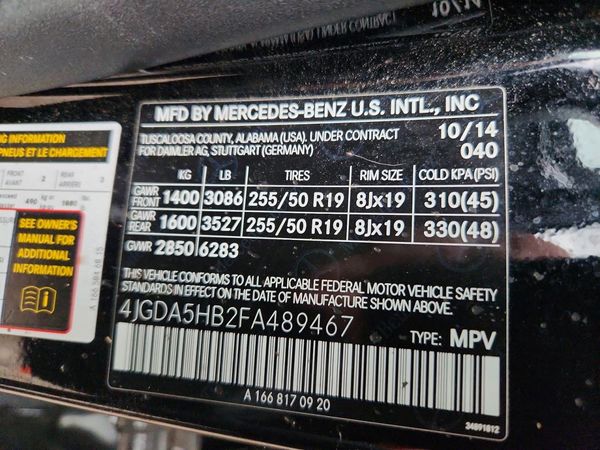 2015 MERCEDES-BENZ ML ML350