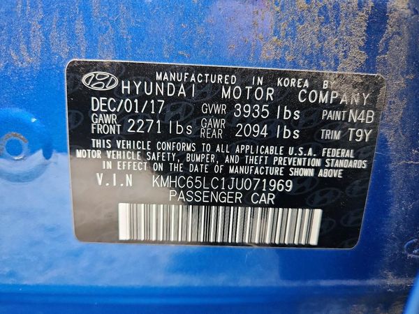 2018 HYUNDAI IONIQ Blue (HEV) — VINS