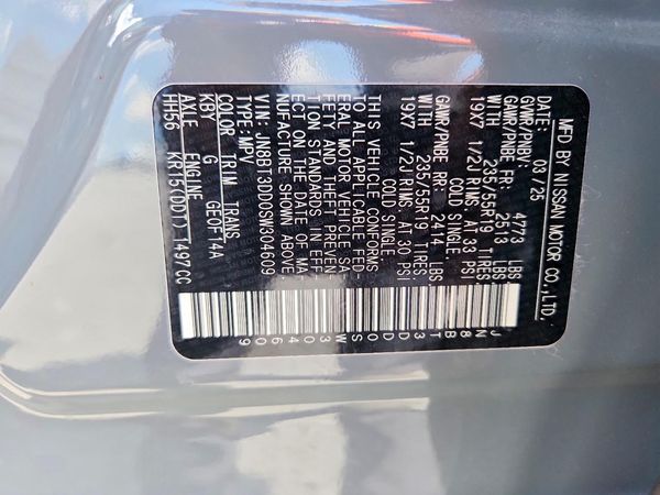 2025 NISSAN ROGUE PLATINUM — VINS