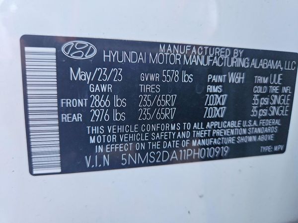 2023 HYUNDAI SANTA FE Blue — VINS