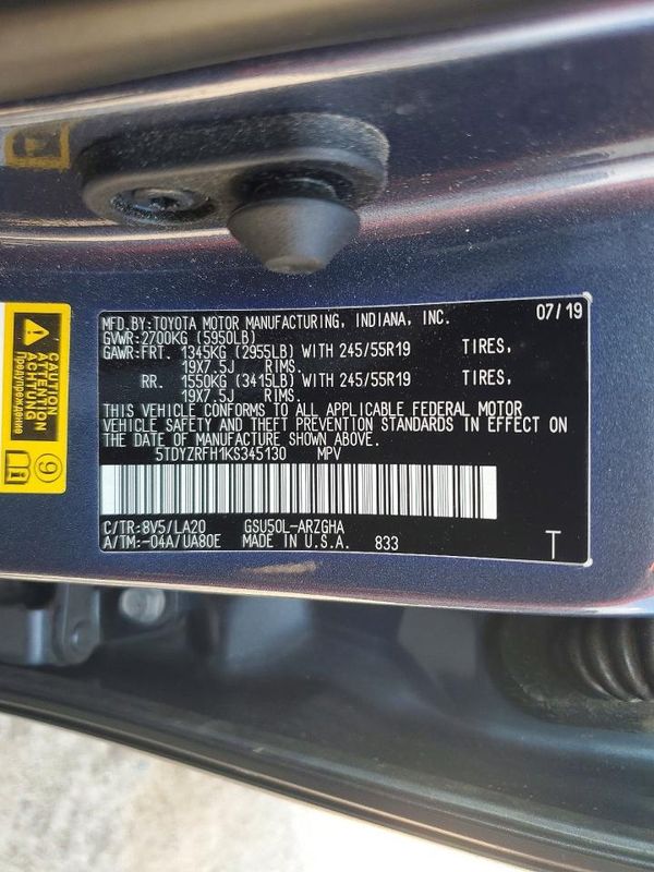 2019 TOYOTA HIGHLANDER Ltd/Ltd Platinum