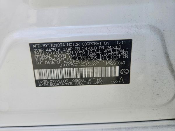 2012 LEXUS IS 250 250C