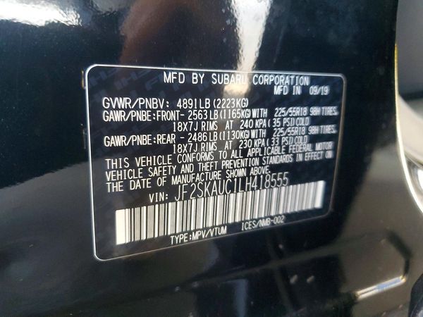 2020 SUBARU FORESTER Ltd+ES+NAVI(HK)+KA — VINS