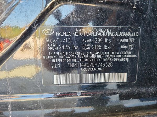 2013 HYUNDAI SONATA GLS/ GLS Popular — VINS