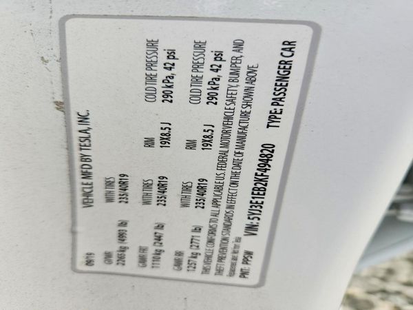 2019 TESLA MODEL 3