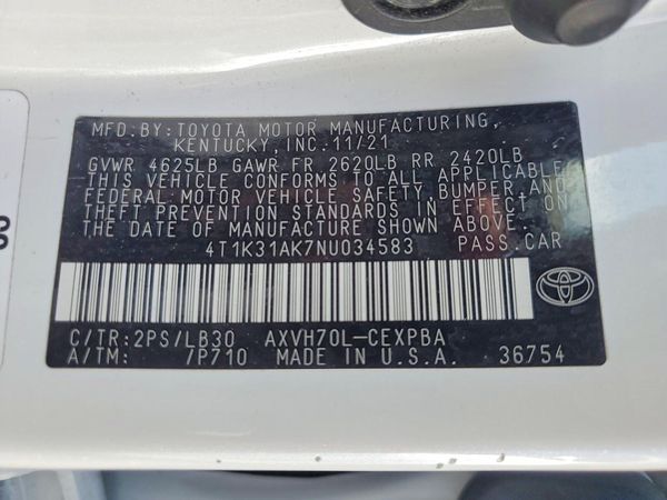 2022 TOYOTA CAMRY