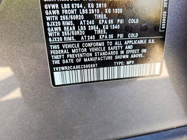 2019 VOLKSWAGEN ATLAS SE