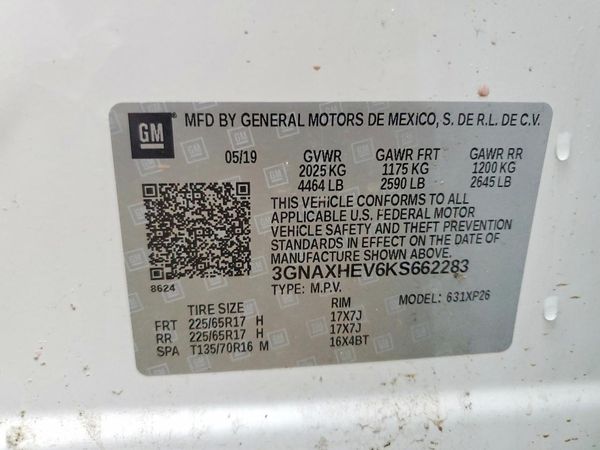 2019 CHEVROLET EQUINOX LS — VINS