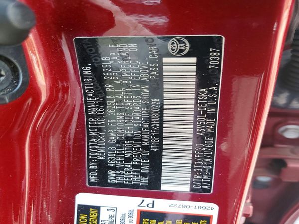 2017 TOYOTA CAMRY LE/SE/XLE/XSE