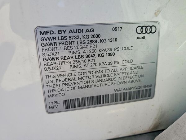 2018 AUDI SQ5 quattro Premium Plus — VINS