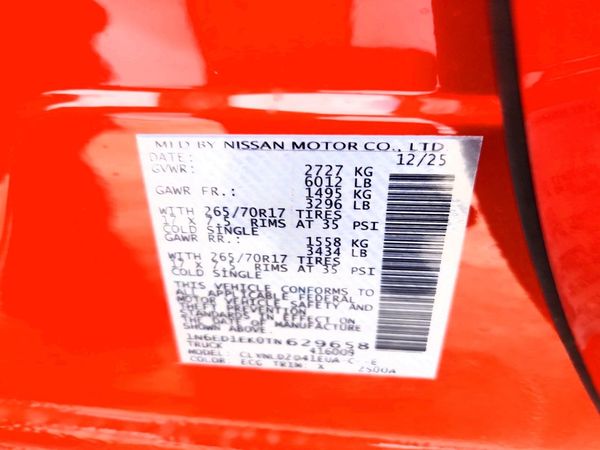 2026 NISSAN FRONTIER — VINS