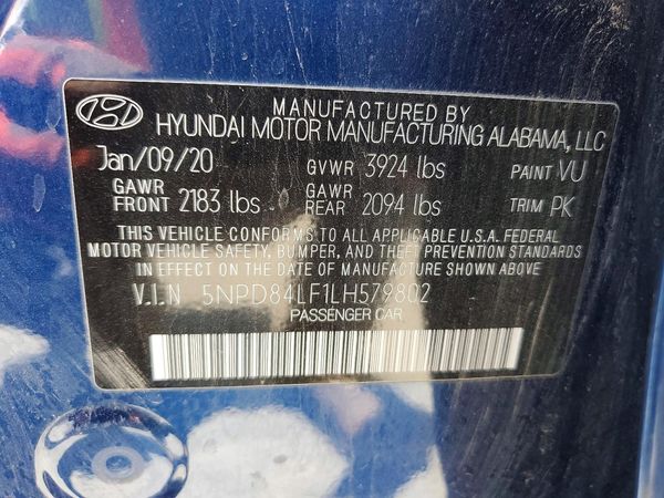 2020 HYUNDAI ELANTRA