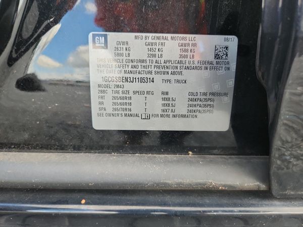 2018 CHEVROLET COLORADO Work Truck — VINS