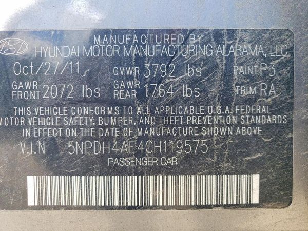 2012 HYUNDAI ELANTRA GLS(Middle grade)