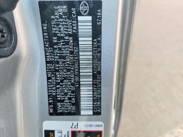 2017 TOYOTA CAMRY LE/SE/XLE/XSE
