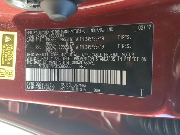 2017 TOYOTA HIGHLANDER SE/XLE