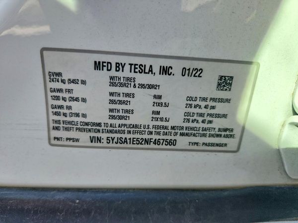 2022 TESLA MODEL S
