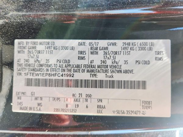 2017 FORD F150