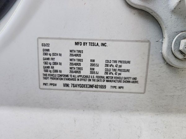2022 TESLA MODEL Y