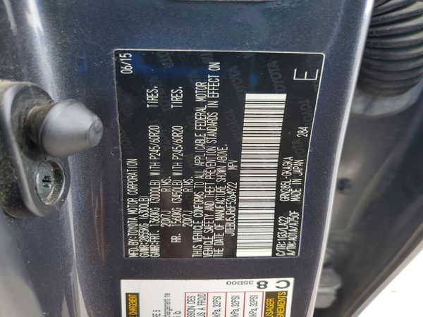 2015 TOYOTA 4RUNNER Base Grade — VINS