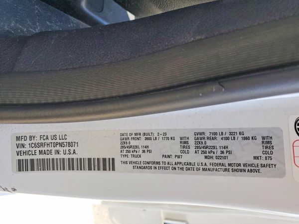 2023 RAM 1500 Limited — VINS