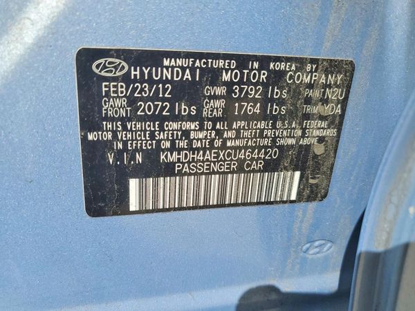 2012 HYUNDAI ELANTRA